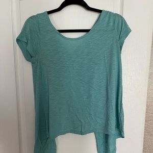 Open back teal tunic